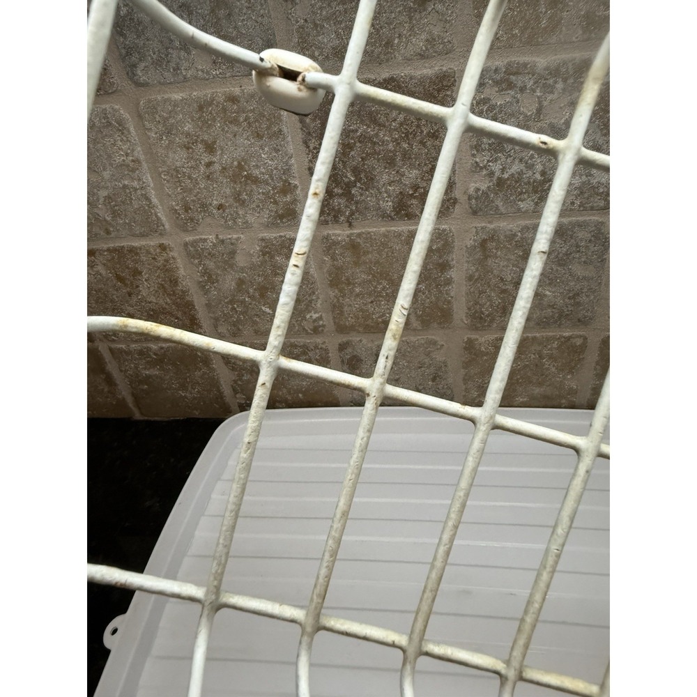 Vintage Rubbermaid White Coated Dish Drying Rack W/Silverware Cup & Drain Mat - Picture 11 of 16